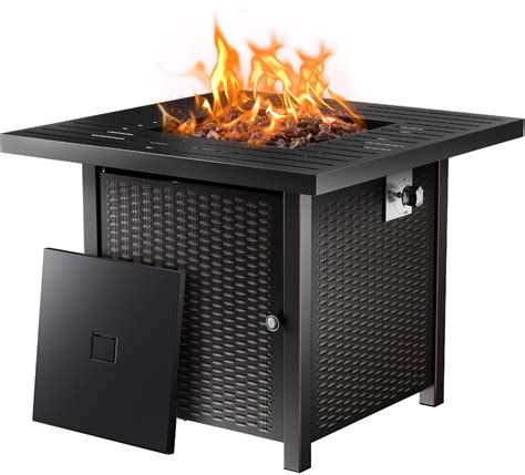 Ciays Propane Fire Pits 32 Inch Outdoor Gas Fire Pit 50 000 Btu Steel Fire Table With Lid And