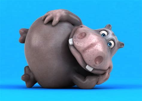 Fun Cartoon Hippo 3d Model Animated Rigged Cgtrader