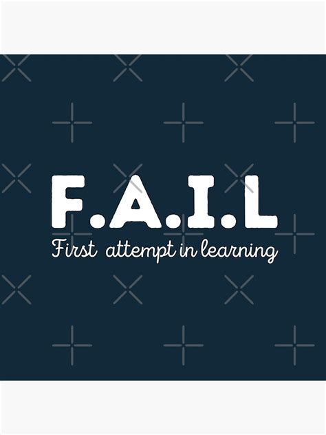 Fail First Attempt In Learning Motivational Slogan Words Poster For