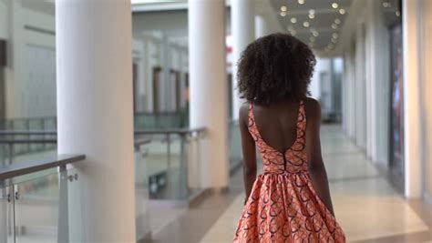 Young Sexy Afroamerican Girl Walking Bright Stock Footage Video 100