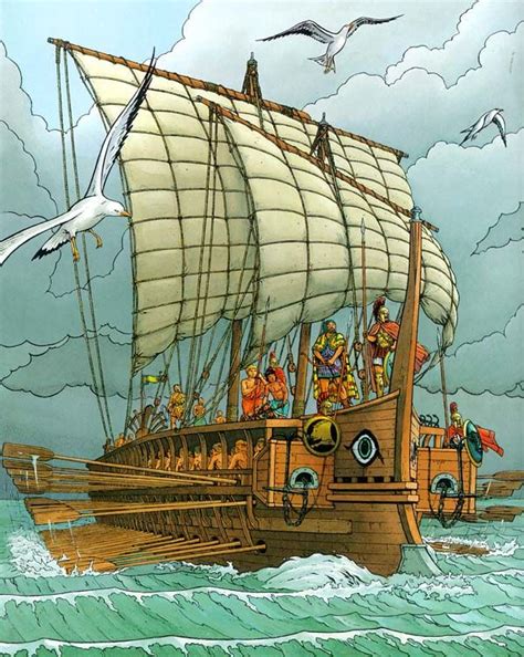 An Athenian Trireme ~ Marc Henniquiau Barcos Antiguos Barcos Veleros