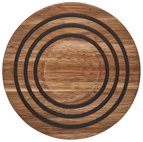 Buy Le Creuset Magnetic Wooden Trivet Acacia Wood With Black Silicone