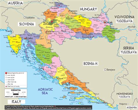 Large Political Map Of Croatia