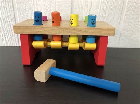 Melissa And Doug Deluxe Pounding Bench Wooden Toy With Mallet