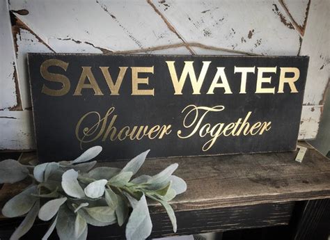 Save Water Shower Together Wooden Sign Bathroom Decor Etsy