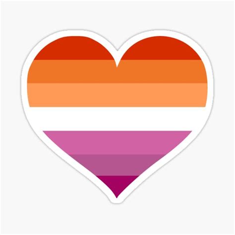 LESBIAN FLAG HEART SHAPE Sticker For Sale By Seren Redbubble