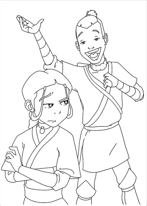 Fire, earth, air and water. Avatar Coloring Pages
