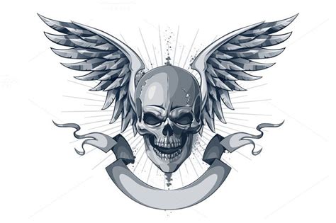 Skull With Wings Skulls Drawing Skull Art Drawing Skull Tattoo Design