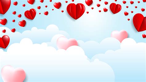 San Valentino Sfondo Nuvola Con Cuori Rosa E Rossi 3d 692583 Scarica