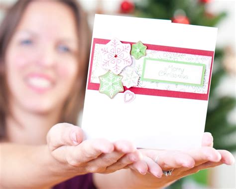 Hand Stamped Christmas Card Kit Snowflakes Crafty Xmas Kit Diy