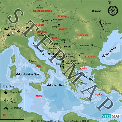 Stepmap Southern Europe Landkarte Für World