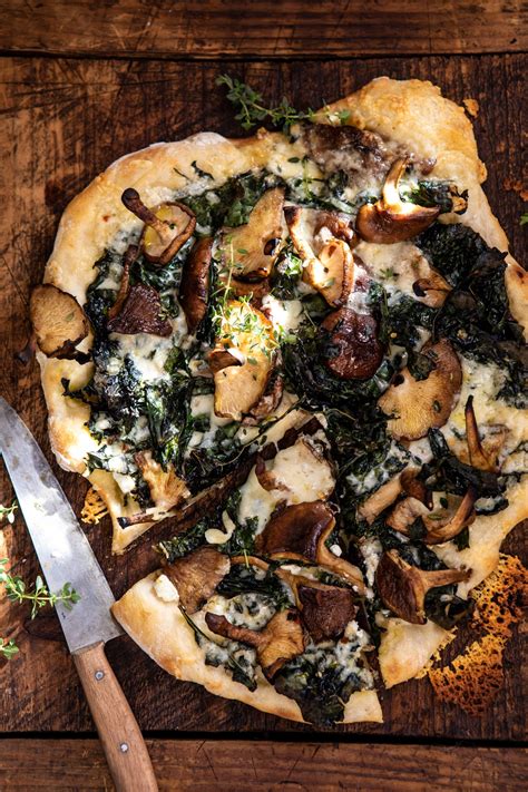 Roasted Mushroom Kale Pizza Recipe Cloud App