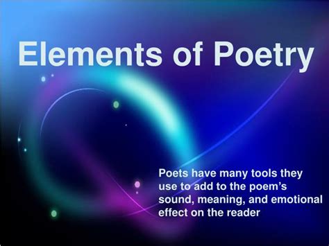 Ppt Elements Of Poetry Powerpoint Presentation Id2611313