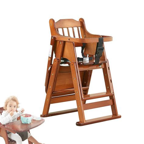 Wood High Chair With Tray Baby Highchairs Children High Stool Dining