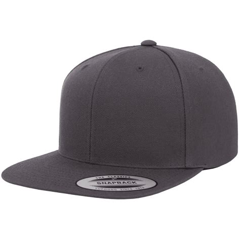 Flexfit 6089m Premium Snapback Hat Dark Grey Baker Street Menswear