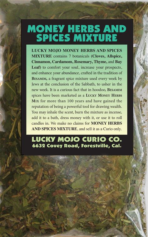 Herb Magic Catalogue Money Herbs Mixture