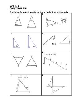 (equal angles have been marked with the same number of arcs). Unit 6 similar triangles homework 3 proving triangles similar