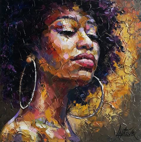 Painting Portrait Of A Black Woman Сourage P Artfinder