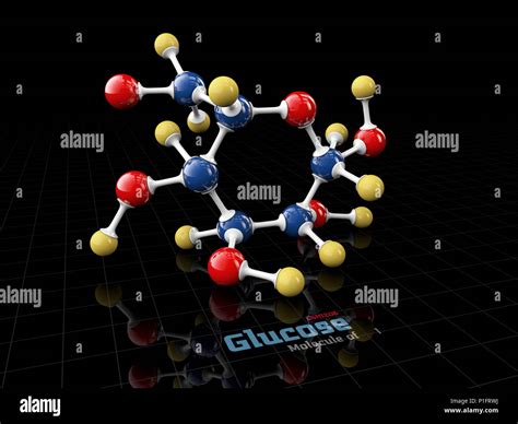 Molécula De Glucosa Fórmula Molecular C6h12o6 Ilustración 3d