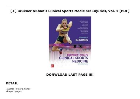 Brukner And Khans Clinical Sports Medicine Injuries Vol 1 Pdf