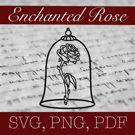 Enchanted Rose Svg Beauty And The Beast Cut File Etsy