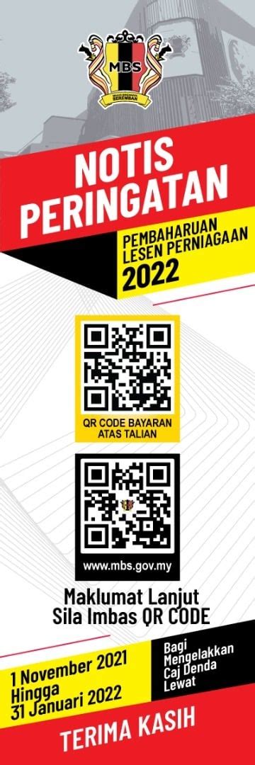Notis Peringatan Pembaharuan Lesen Perniagaan 2022 Portal Rasmi