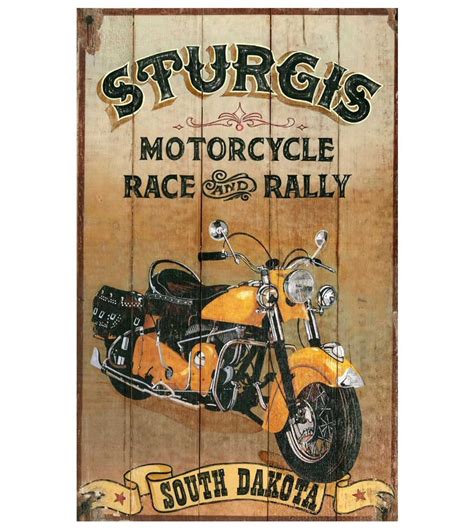 Customizable Sturgis Motorcycle Vintage Style Wooden Sign