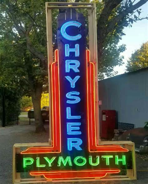 Rare Original Chrysler Plymouth Neon Sign Vintage Neon Signs Neon
