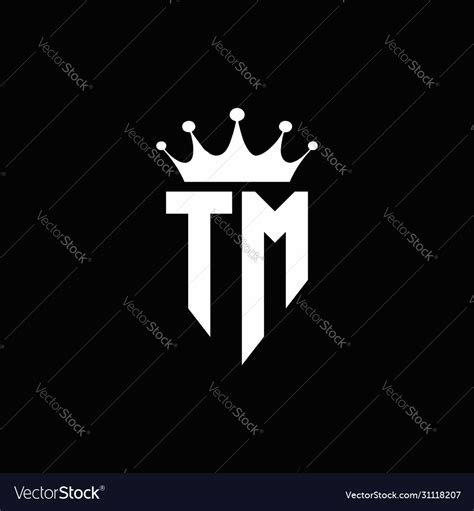 Tm Logo Monogram Emblem Style With Crown Shape Vector Image