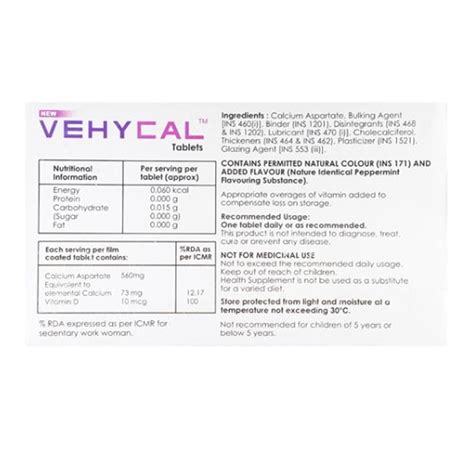 New Vehycal Tablet S Price Uses Side Effects Composition Apollo Pharmacy