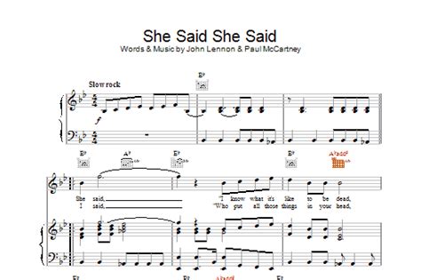 The Beatles She Said She Said Sheet Music Download Printable Pdf Music Notes Score And Chords
