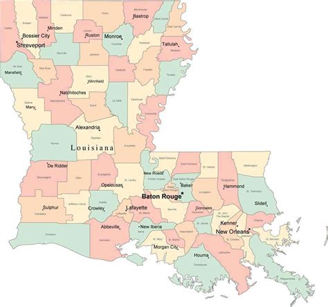 Cities Of Louisiana Map Coolrload