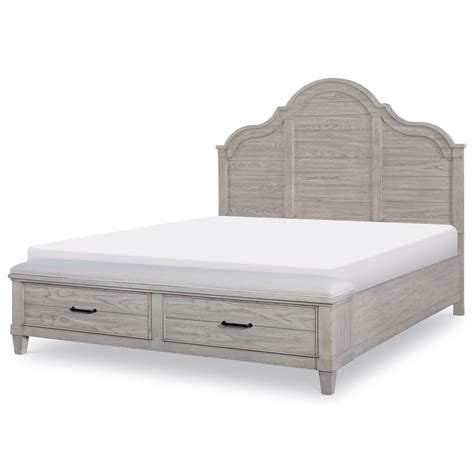 Legacy Classic Belhaven Modern Farmhouse Queen Arched Panel Bed With Storage Footboard Belfort