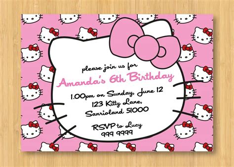 Free Hello Kitty Birthday Invitation Template Free Printable Templates