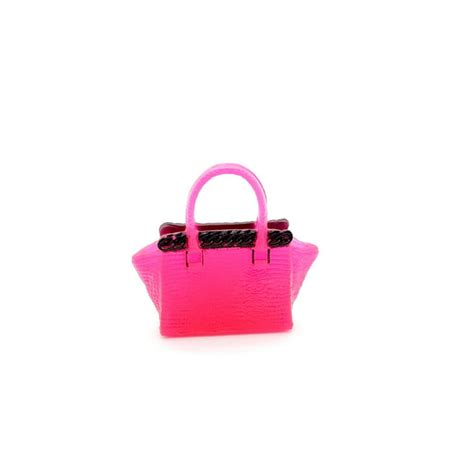 Barbie Doll Pink And Black Satchel Purse Handbag Doll Accessories