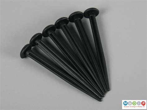 If you dig up the black plastic, reuse it elsewhere in your garden. Ground sheet pegs | Museum of Design in Plastics