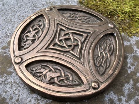 Vintage Bronze Celtic Cross Wall Plaque