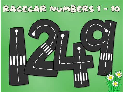 Road Numbers For Number Tracing With A Toy Car Teaching Resources