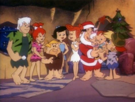 The Flintstones And Rubbles At Christmas Flintstone Christmas Flintstones Favorite Cartoon