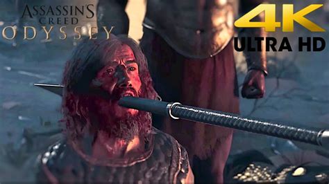 Assassin S Creed Odyssey Leonidas Stabs Persian Solider Scene 4K
