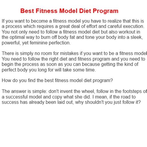 It's like i was brainwashed for 15 years by the fitness world about how bad carbs are. his daily diet is the following: Fitness Model Diet - Best Fitness Model Diet Program ...