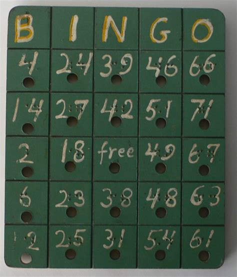 Vintage Bingo Card Braille Folk Art School For The Blind