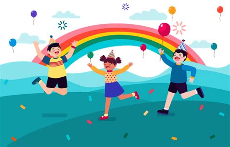 Best Premium Kids Celebrating With Birthday Cake Illustration Download
