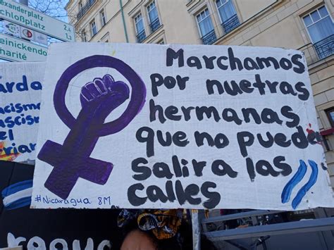 Die polizei hatte die zahl der gezielt gegen. Aktionen der nicaraguanischen Frauen zum 8. März in Berlin ...