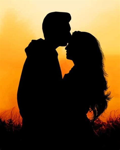 Couple Silhouette In Sunset Romance And Love Paint By Numbers Canvas
