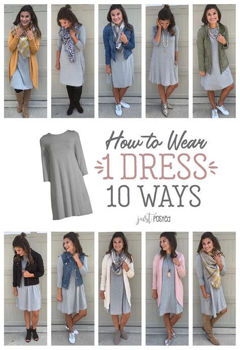 How To Wear One Grey Dress 10 Ways Just Posted