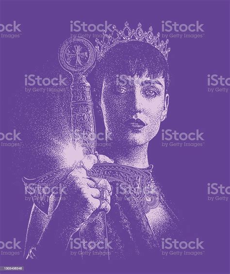 Strong Woman With Crown And Sword Stock Illustration Download Image Now 20 24 Years Adult