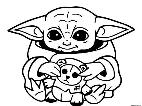 Coloriage Baby Yoda Mandalorian Au Temple Jedi Jecolorie The Best