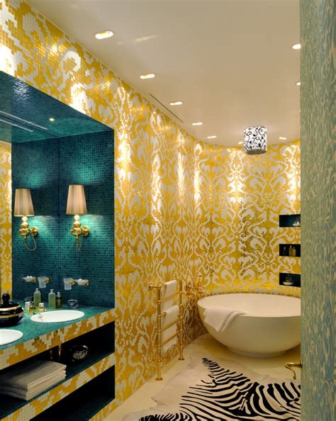 16 Gold Tile Bathroom Designs Decorating Ideas Design Trends