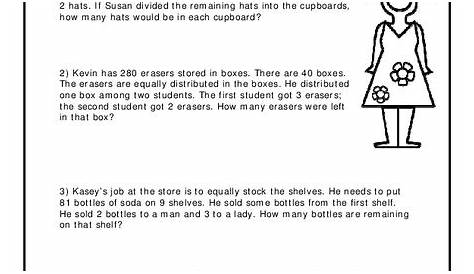 Word Problems that Use All Operations Worksheet for 2nd - 5th Grade